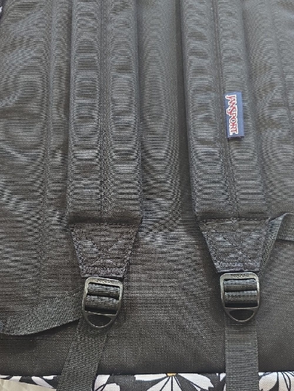 Jansport Black Daisy Print Backpack - Picture 10 of 12